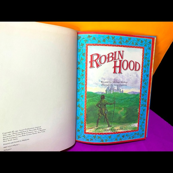 ROBIN HOOD VINTAGE 90s HARDCOVER BOOK GREAT ILLUSTRATIONS DERRYDALE  BOOKS - Picture 2 of 16